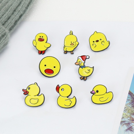 cute cartoon duck dripping oil alloy brooch's discount tags