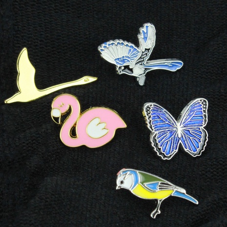 New Korean cute animal butterfly bird alloy drip oil brooch  NHBAI602670's discount tags