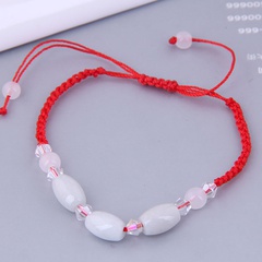Korean Fashion Simple Jade Weaving Lucky Red String Bracelet