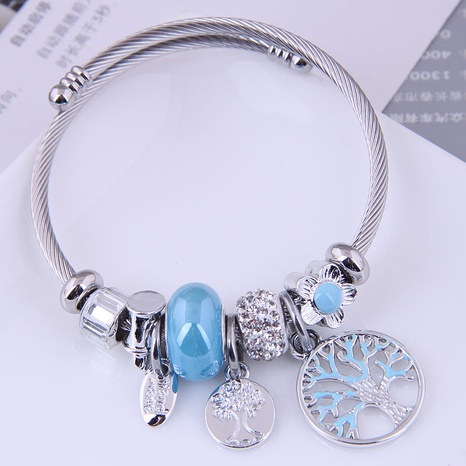 European and American fashion simple tree of life pendant multi-element bracelet's discount tags
