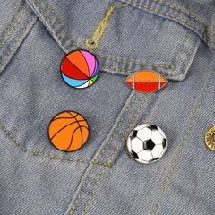 drip oil football brooch basketball souvenirs corsage collar pin