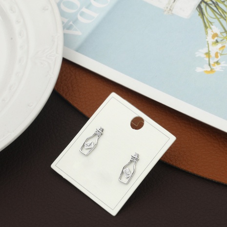simple geometric copper zircon bottle stud earrings's discount tags