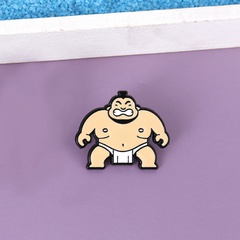 Japanese sumo wrestler brooch creative alloy dripping oil character pin