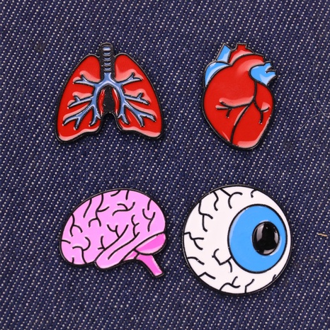 color drip oil human organ brooch corsage brain eyes lung brooch accessories's discount tags
