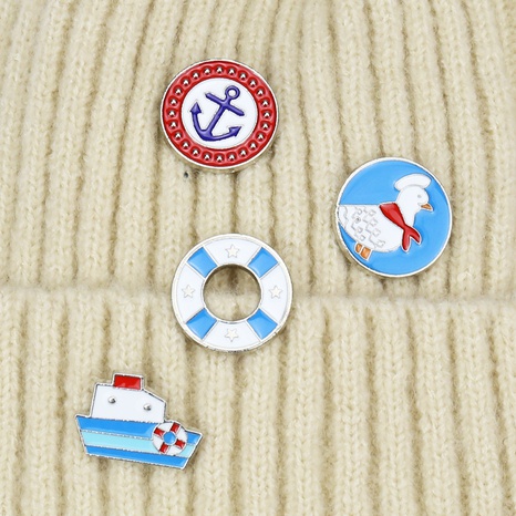 drip oil badge sailor sailor blue collar pin brooch's discount tags
