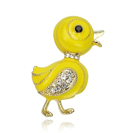 cute painting oil drop enamel rhinestone yellow duck brooch NHBAI602851's discount tags