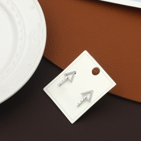 Light luxury french geometric diamond copper triangle earrings NHIK616790's discount tags