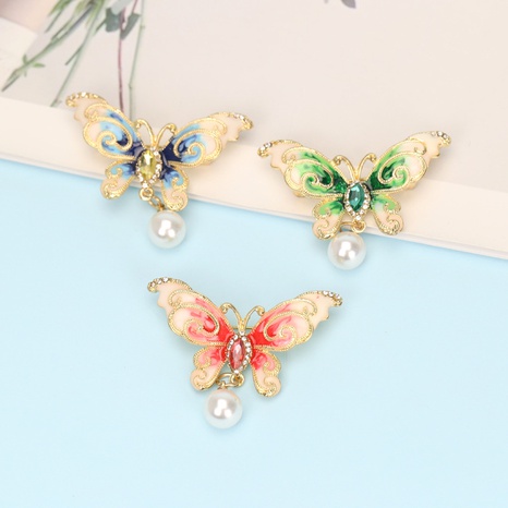 fashion colorful rhinestone butterfly brooch insect corsage dress collar pin NHBAI602869's discount tags