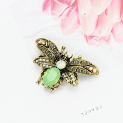 exquisite diamond green bee brooch cute insect collar pin