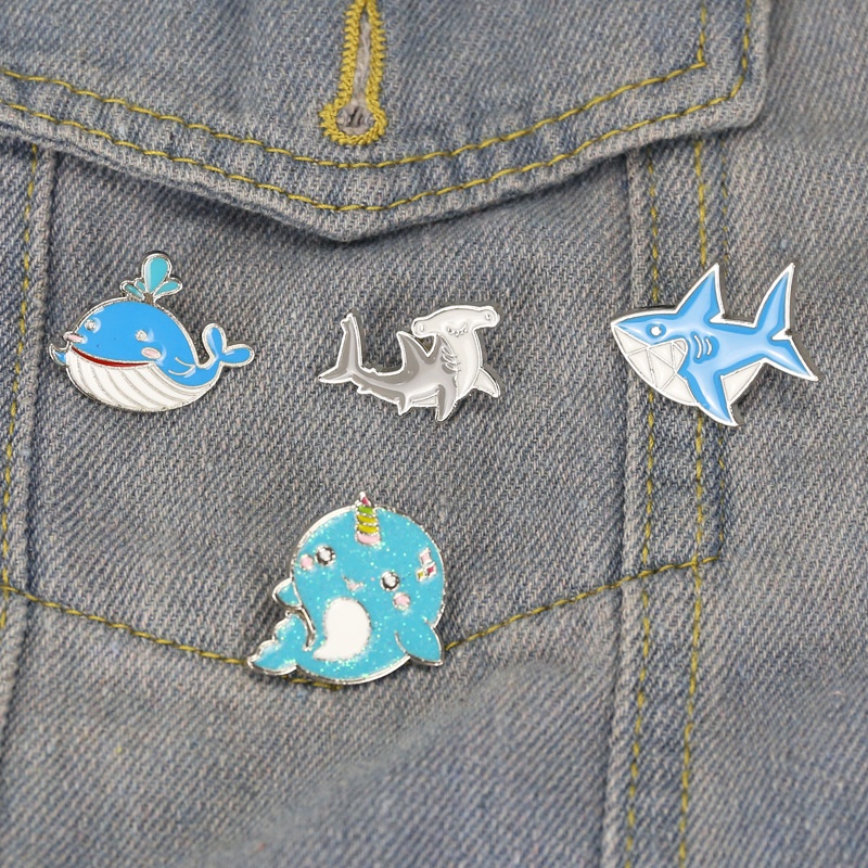 creative new products cartoon dripping oil cute brooch shark brooch