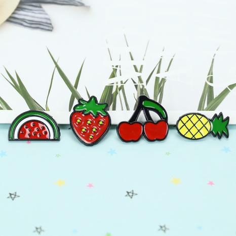 fruit drip oil series fun cartoon cute small brooch corsage badge's discount tags