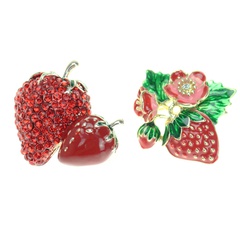 Creative fashion fruit brooch summer cute strawberry drip oil brooch