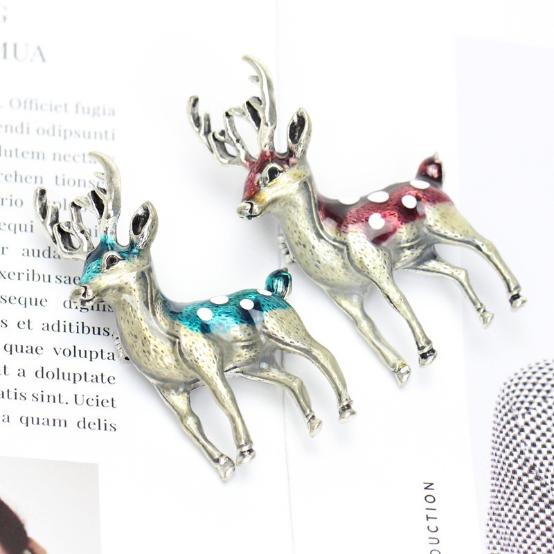 Broche de ciervo lindo de circn de cristal accesorios de pin de vestido de ramillete femenino