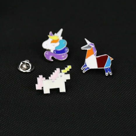 cute cartoon unicorn brooch badge cartoon animal dripping oil brooch NHBAI602967's discount tags