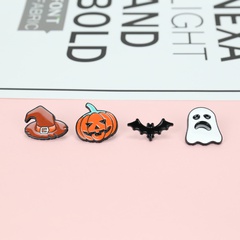 Halloween ghost pumpkin collar pin alloy dripping oil brooch