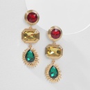 retro contrast color long geometric rhinestone creative trend earrings wholesalepicture7
