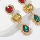 retro contrast color long geometric rhinestone creative trend earrings wholesalepicture9