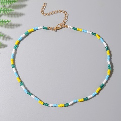 Böhmische handgewebte Miyuki-Perlenkette aus kontrastfarbenem Glas