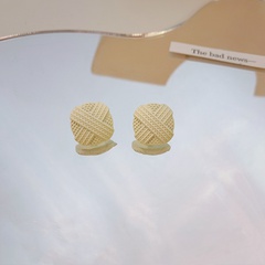 Korean Autumn and Winter New Klein Blue Geometric Trapezoidal Stripe Stud Earrings