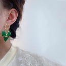 Oil drop chain green heart earrings new Korean threedimensional heart earrings femalepicture9