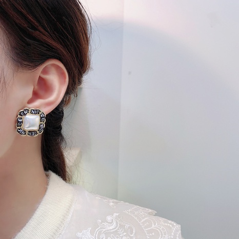 new niche design geometric earrings fashion simple light luxury letter earrings's discount tags