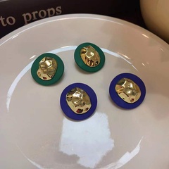 Korean pleated design earrings geometric circle earrings new metal earrings