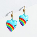 fashion jewelry rainbow drip oil heartshaped alloy earrings wholesalepicture7
