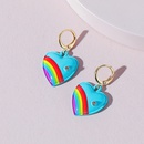 fashion jewelry rainbow drip oil heartshaped alloy earrings wholesalepicture8