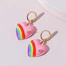fashion jewelry rainbow drip oil heartshaped alloy earrings wholesalepicture9