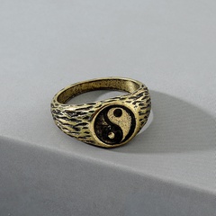 simple fashion jewelry Tai Chi retro yin and yang alloy ring