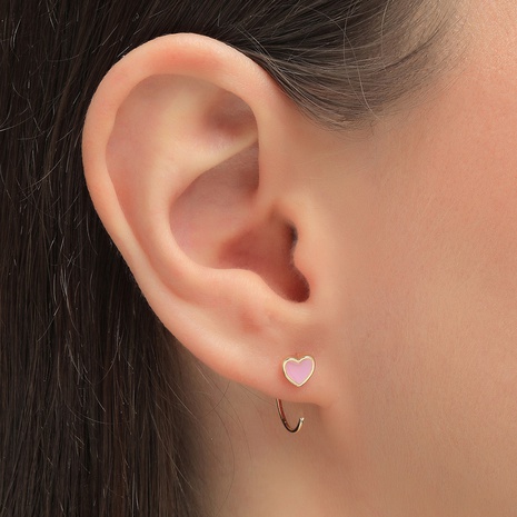 fashion jewelry heart oil drop alloy earrings wholesale NHLU603150's discount tags
