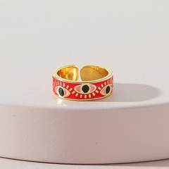 simple fashion contrast color jewelry popular drip oil eye alloy ring