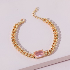 simple geometric hollow jewelry simple glass Cuban chain bracelet