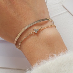 fashion geometric jewelry simple glass flat snake chain bracelet