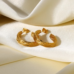 simple stainless steel jewelry wheat C-shaped hoop earring jewelry