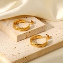simple stainless steel jewelry wheat Cshaped hoop earring jewelrypicture7