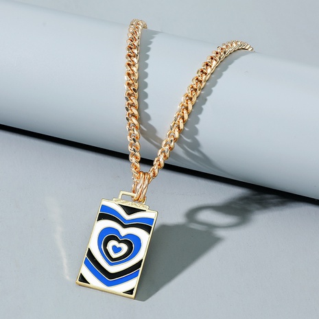 fashion jewelry drop oil multi-layer heart-shaped pendant alloy necklace NHLU603256's discount tags