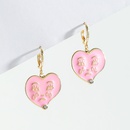 fashion simple dripping oil pink crying face earrings creative alloy earringspicture5