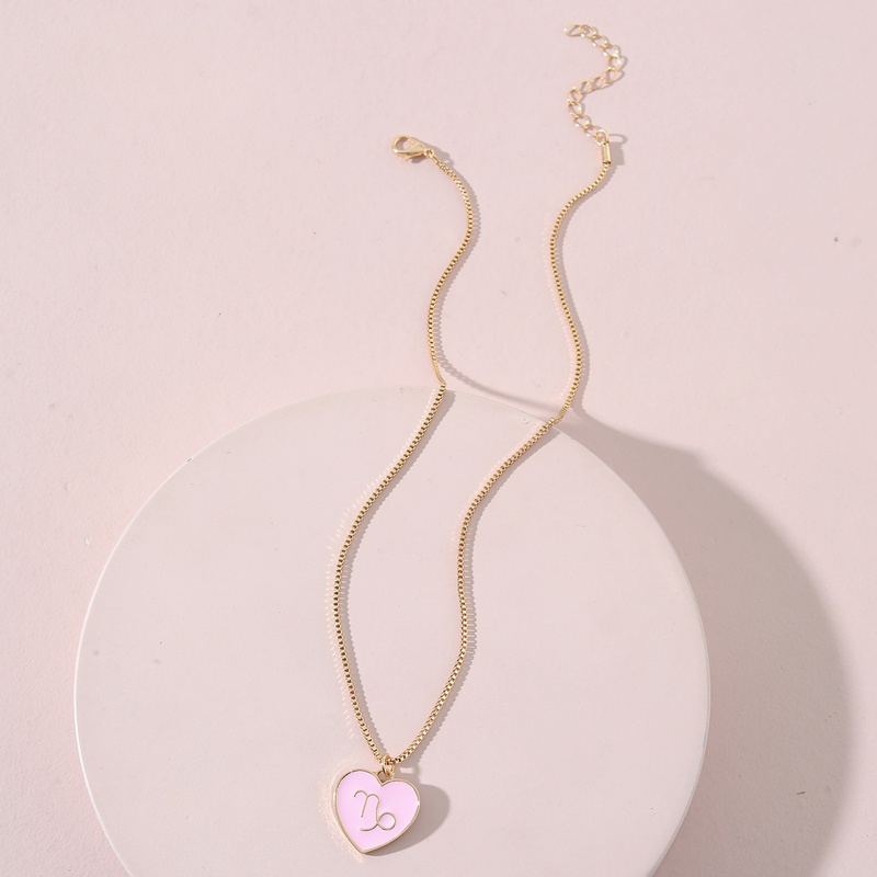 fashion jewelry drip oil heartshaped constellation pendant copper necklace