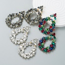 fashion hollow alloy colorful rhinestoneencrusted geometric earrings wholesalepicture7