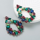 fashion hollow alloy colorful rhinestoneencrusted geometric earrings wholesalepicture10