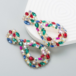 fashion new alloy rhinestone colored glass exaggerated earrings wholesalepicture10