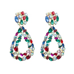 fashion new alloy rhinestone colored glass exaggerated earrings wholesalepicture11