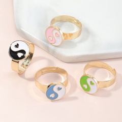 Korean fashion jewelry Tai Chi yin and yang girl ring wholesale