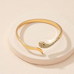 new alloy inlaid diamond snake-shaped open bracelet