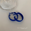 Korean style Klein blue flocking butterfly circle earringspicture9