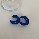 Korean style Klein blue flocking butterfly circle earringspicture11
