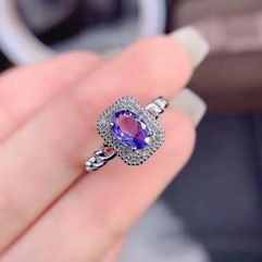 einfacher Mode-Lavendel-lila Diamantring voller Diamanten Twist-Öffnungs-Kupferring