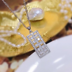 fashionable new full zircon hollow abacus pendant necklace