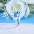 Fashion Aquamarine Ring Simple Diamond Ring Opening Copper Ringpicture10